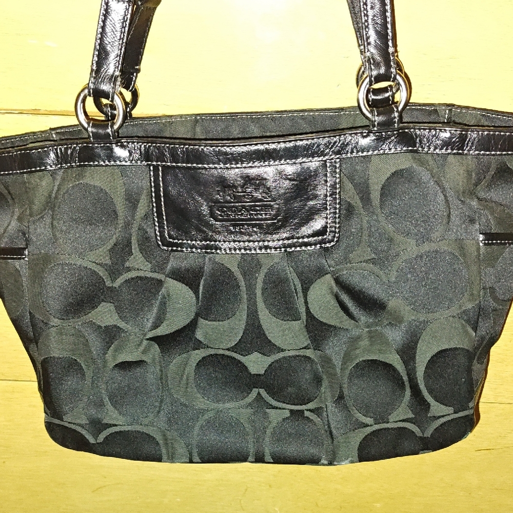 Coach Black Monogram Tote